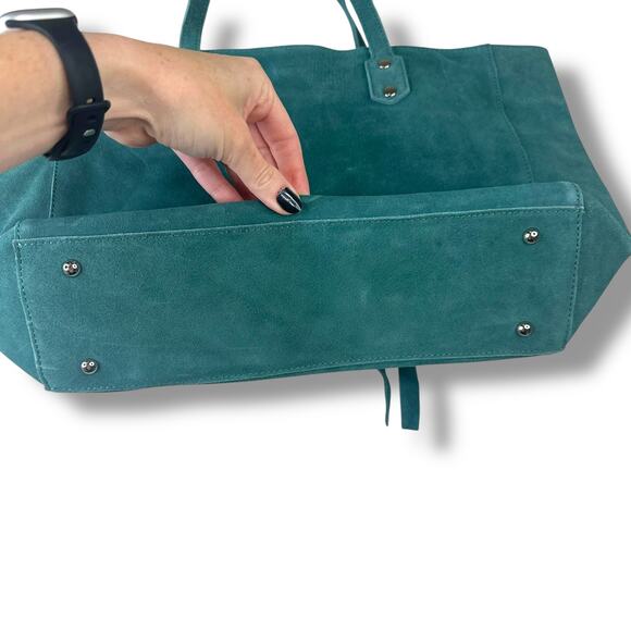 M.I.L.A. NWT Jade Green Genuine Leather Tassel Shoulder Luxe Tote Shoulder Bag - Picture 6 of 9